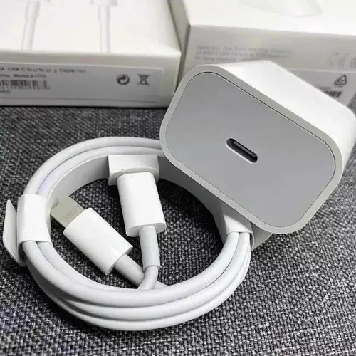 Cargador Para IPhone 20w USB C + Cable Lightning Original 1m Blanco