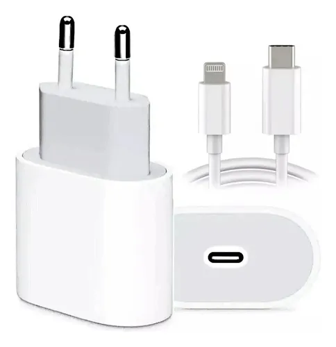 Cargador Para IPhone 20w USB C + Cable Lightning Original 1m Blanco